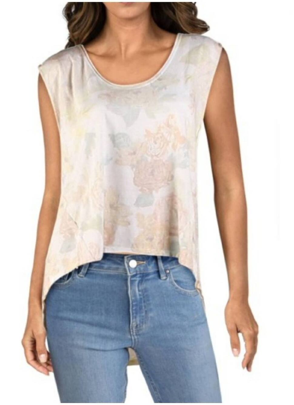 We The Free People Floral Print Sleeveless Crop Front Tunic Size XS